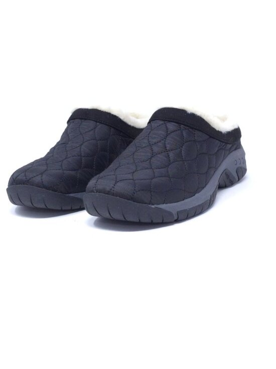 Easy Spirit Shoes - Easy Spirit Wimmy Black Shearling Quilted Clogs 7.5M Cozy Winter Mules